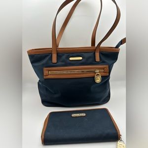 Michael Kors Kempton Nylon Navy purse and wallet